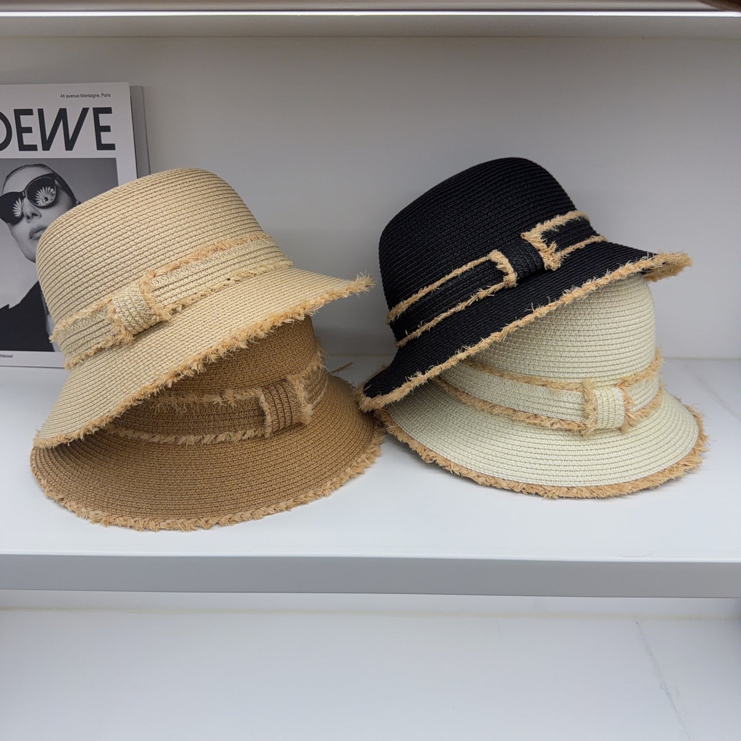 French Style Solid Color Straw Hat For Women With Short Brim, UV Protection Featuring Braid Craftsmanship