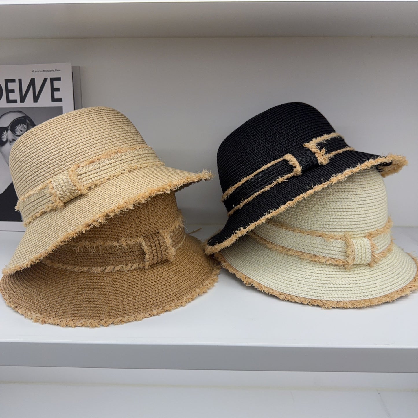French Style Solid Color Straw Hat For Women With Short Brim, UV Protection Featuring Braid Craftsmanship