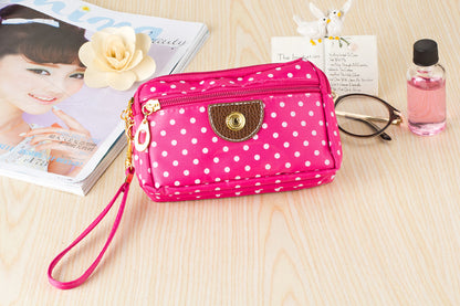 Solid Color Canvas Women Phone Wallet With Top Handle, Stylish And Practical