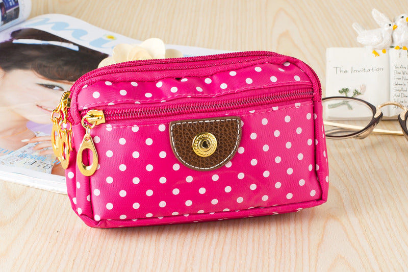 Solid Color Canvas Women Phone Wallet With Top Handle, Stylish And Practical
