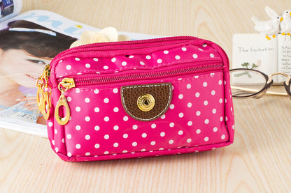 Solid Color Canvas Women Phone Wallet With Top Handle, Stylish And Practical