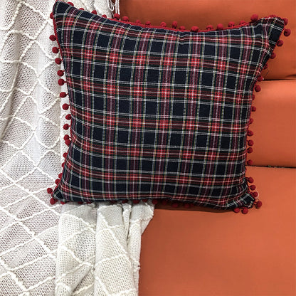 Christmas Pillow Case With Lattice Pattern, Polyester Decorative Cover For Holiday Home Decor