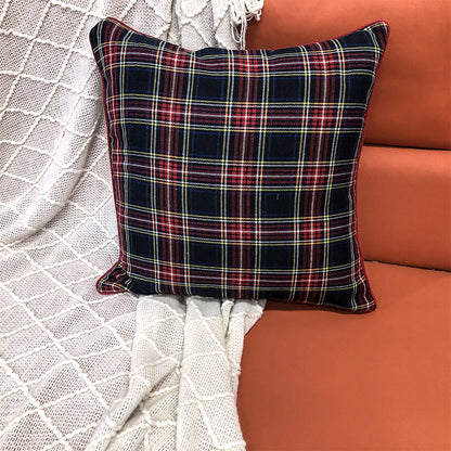 Christmas Pillow Case With Lattice Pattern, Polyester Decorative Cover For Holiday Home Decor