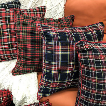 Christmas Pillow Case With Lattice Pattern, Polyester Decorative Cover For Holiday Home Decor