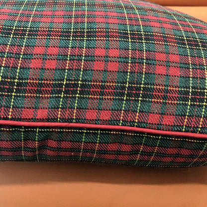 Christmas Pillow Case With Lattice Pattern, Polyester Decorative Cover For Holiday Home Decor