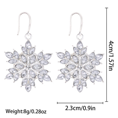 Sweet Snowflake Earrings For Women In Electroplated Alloy With 925 Sterling Silver Ear Pins