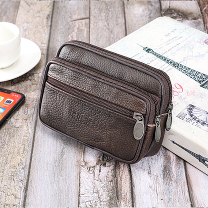 Men's Solid Color PU Leather Phone Wallet In Bucket Shape For Stylish Everyday Use