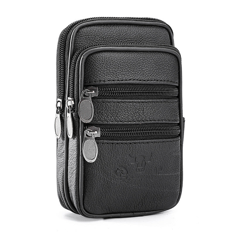 Men's Solid Color PU Leather Phone Wallet In Bucket Shape For Stylish Everyday Use