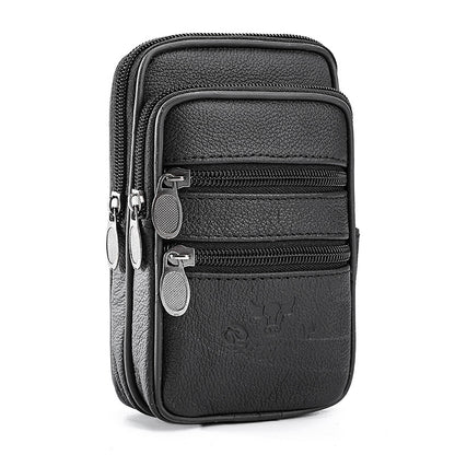 Men's Solid Color PU Leather Phone Wallet In Bucket Shape For Stylish Everyday Use