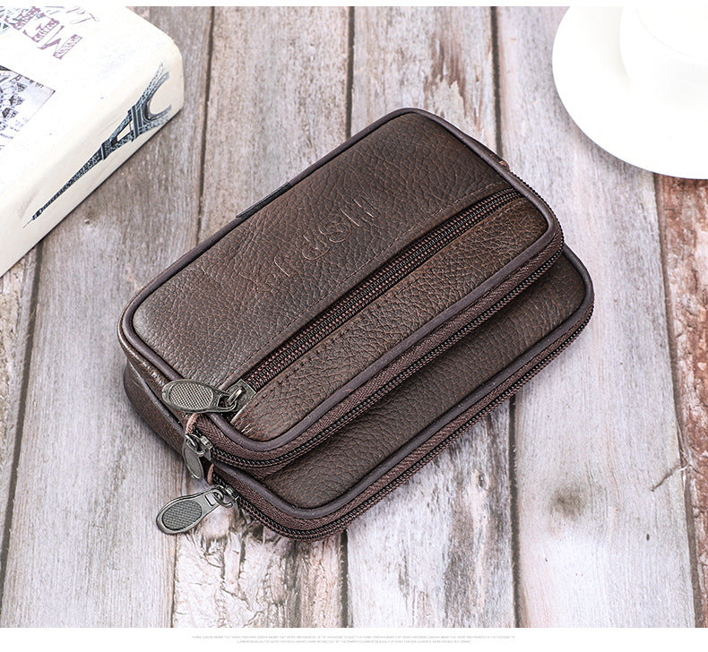 Men's Solid Color PU Leather Phone Wallet In Bucket Shape For Stylish Everyday Use