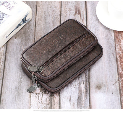 Men's Solid Color PU Leather Phone Wallet In Bucket Shape For Stylish Everyday Use
