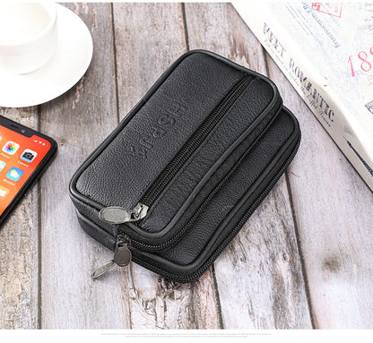 Men's Solid Color PU Leather Phone Wallet In Bucket Shape For Stylish Everyday Use