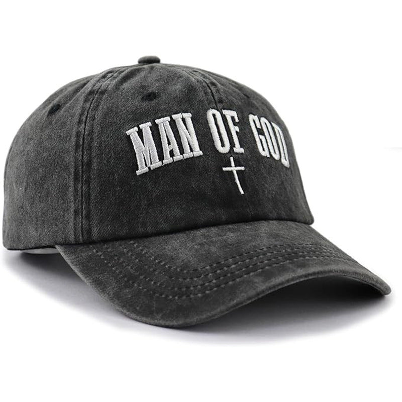 Unisex Retro Cross Baseball Cap With Curved Brim, UV Protection, Polyester Material Featuring Embroidery
