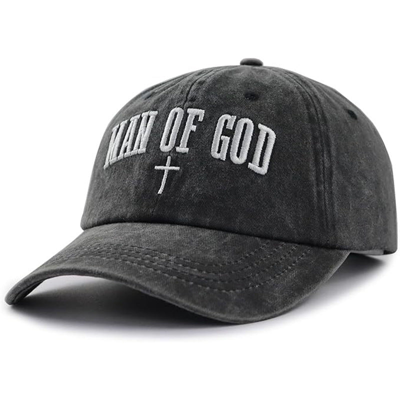 Unisex Retro Cross Baseball Cap With Curved Brim, UV Protection, Polyester Material Featuring Embroidery