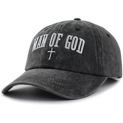 Unisex Retro Cross Baseball Cap With Curved Brim, UV Protection, Polyester Material Featuring Embroidery