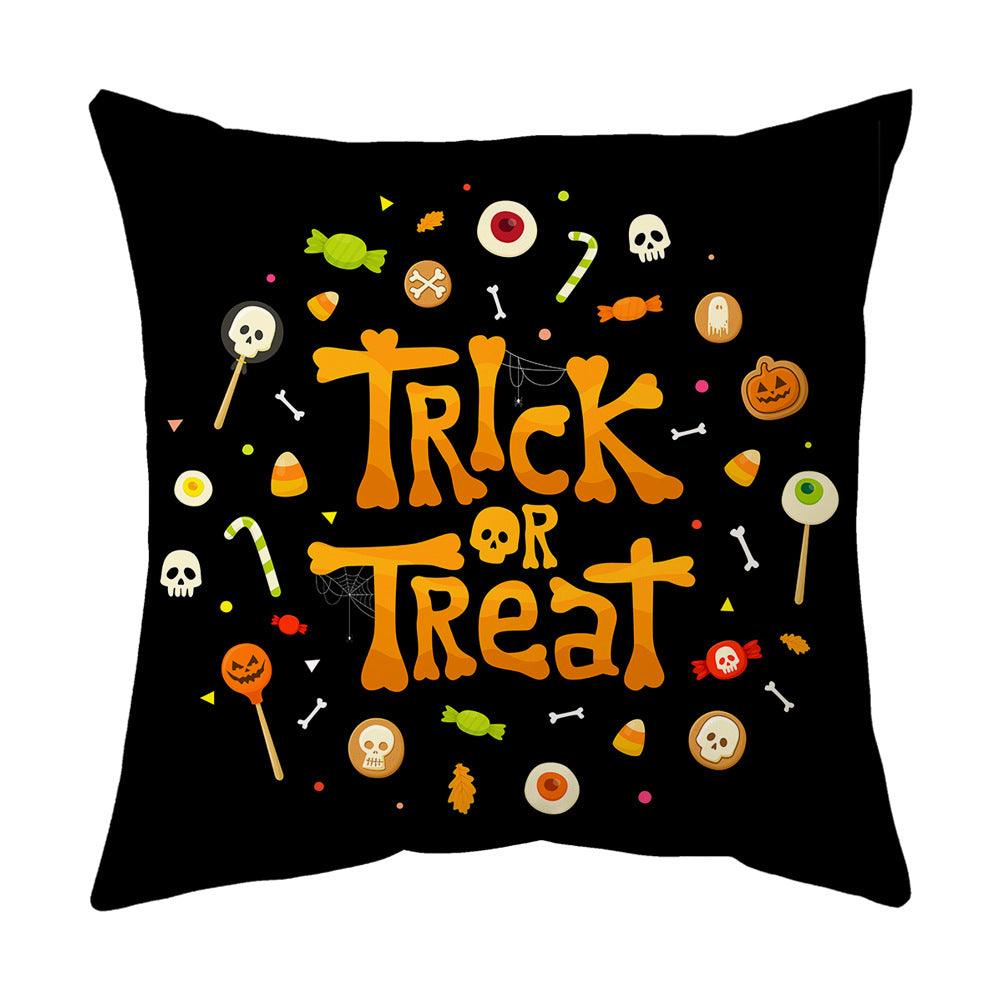 Modern Style Abstract Halloween Pillow Case In Polyester For Home Textiles & Decor
