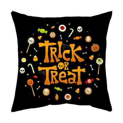 Modern Style Abstract Halloween Pillow Case In Polyester For Home Textiles & Decor