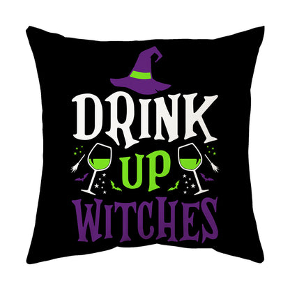 Modern Style Abstract Halloween Pillow Case In Polyester For Home Textiles & Decor
