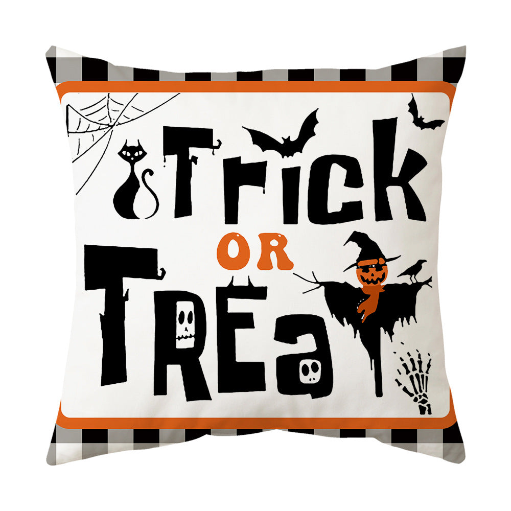 Modern Style Abstract Halloween Pillow Case In Polyester For Home Textiles & Decor