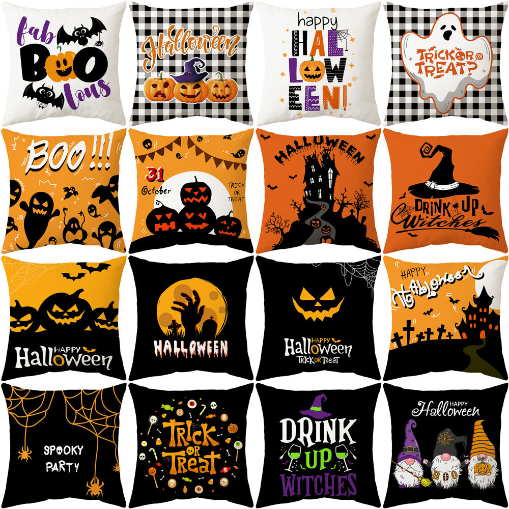 Modern Style Abstract Halloween Pillow Case In Polyester For Home Textiles & Decor