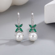 Bowknot Pearl Ear Hook White Gold