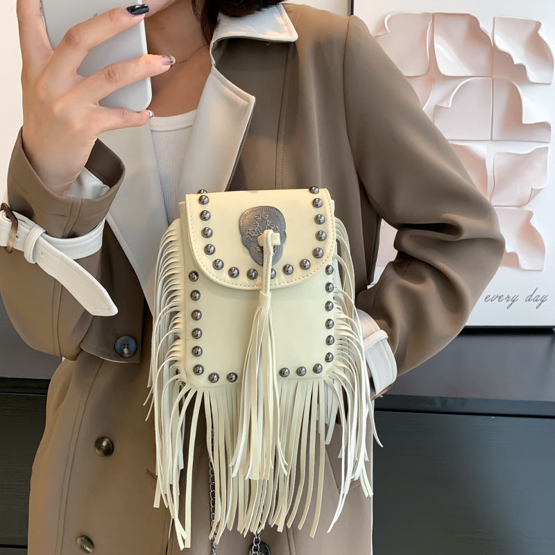 Women’s Square Shoulder Bag With Rivet Detail, Single Shoulder Strap, Perfect For Summer