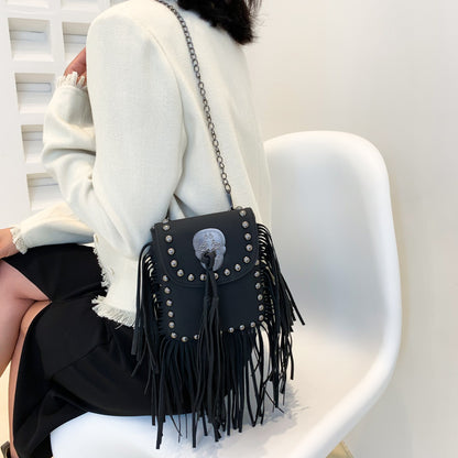 Women’s Square Shoulder Bag With Rivet Detail, Single Shoulder Strap, Perfect For Summer