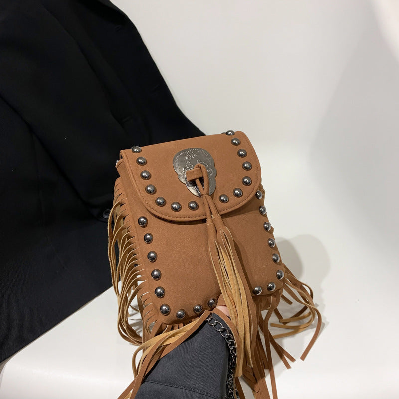 Women’s Square Shoulder Bag With Rivet Detail, Single Shoulder Strap, Perfect For Summer