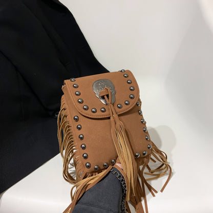 Women’s Square Shoulder Bag With Rivet Detail, Single Shoulder Strap, Perfect For Summer
