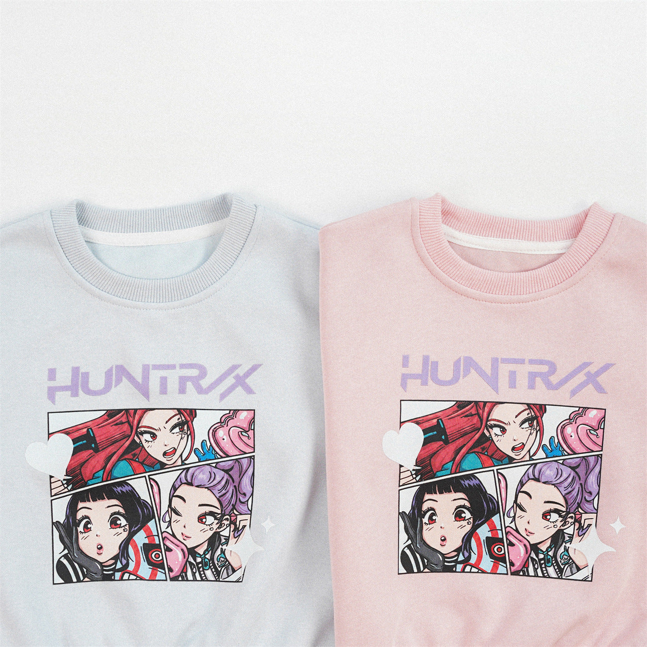 Cute Anime Girls' Pullover Children's Sweatshirt In Natural Pink With Long Sleeves, Made From Over 50% Cotton