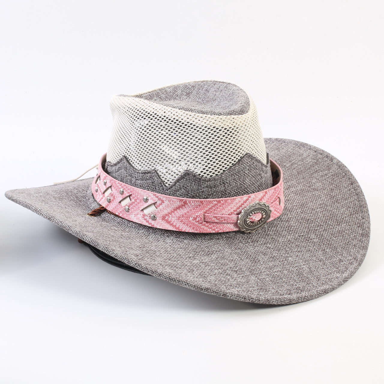 Unisex Cowboy Style Solid Color Straw Hat With Wide Brim, Breathable Design Featuring Braid Craftsmanship