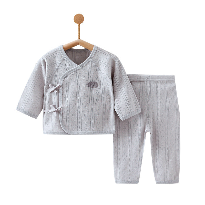 Solid Color Cotton Children's Underwear Set For Babies 0-2 Years, Warm 2 Pieces