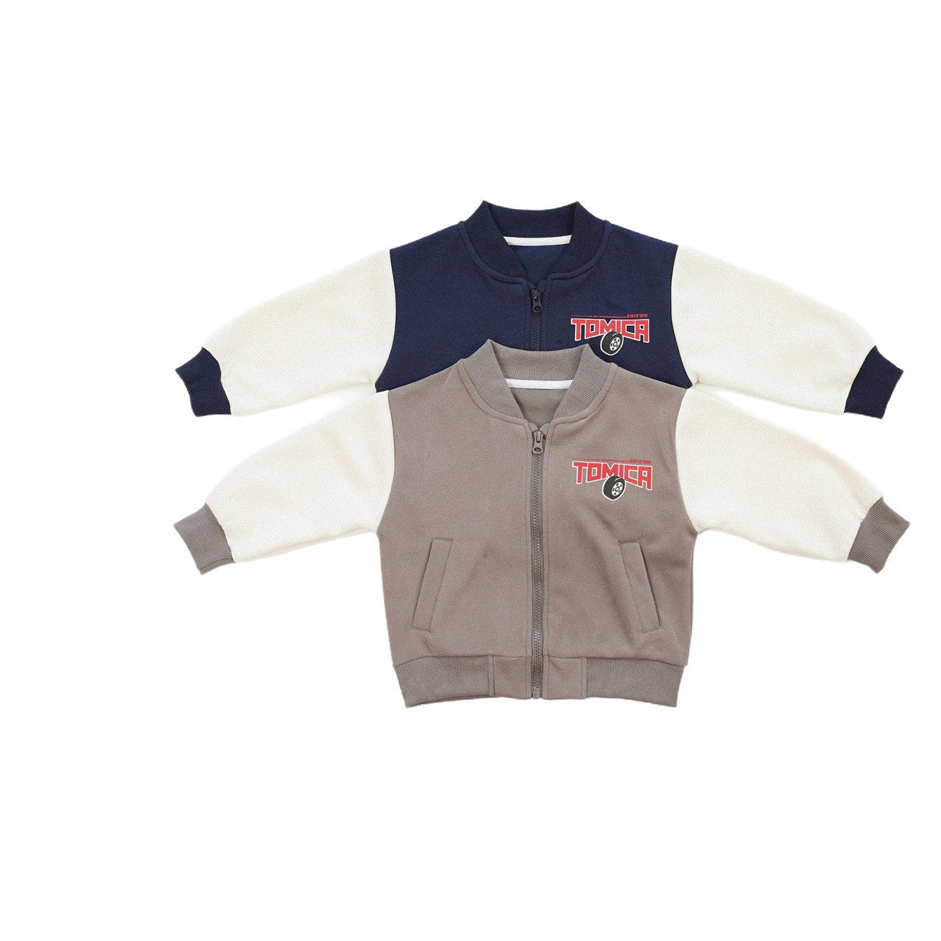 Color Block Sport Jacket For Boys In Navy Blue, Made With Over 70% Cotton, Baby Size 12-18M
