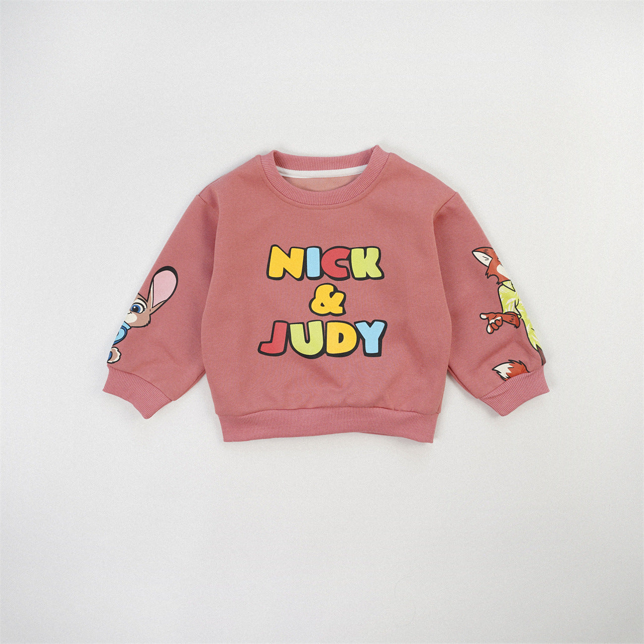 Cute Rabbit Children's Sweatshirt In Red With Round Neck And Long Sleeve, Made From Over 70% Cotton Featuring Pullover Design