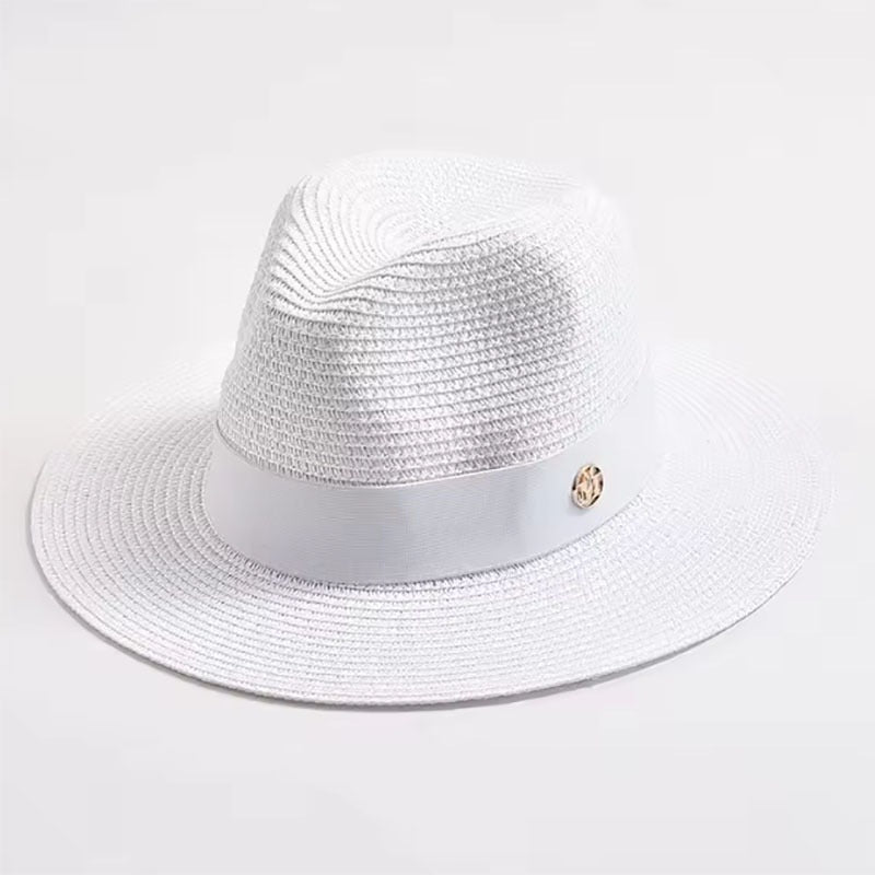 Unisex Wide Brim Panama Hat For Beach With UV Protection, Made Of Straw, Available In Yellow