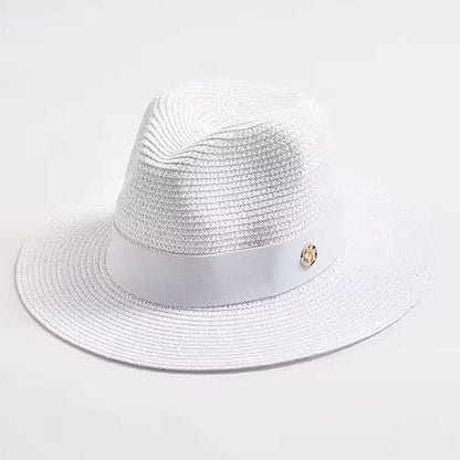 Unisex Wide Brim Panama Hat For Beach With UV Protection, Made Of Straw, Available In Yellow
