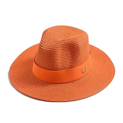 Unisex Wide Brim Panama Hat For Beach With UV Protection, Made Of Straw, Available In Yellow
