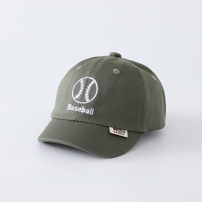 Children's Unisex Commute Baseball Cap In Green Featuring Jacquard Craft With Cotton Polyester Fabric