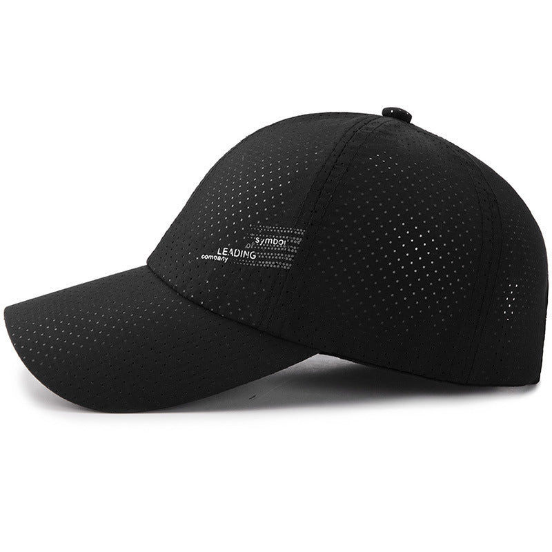 Unisex Sport Baseball Cap With Curved Brim, UV Protection, Made Of Polyester Featuring Gauze Craft