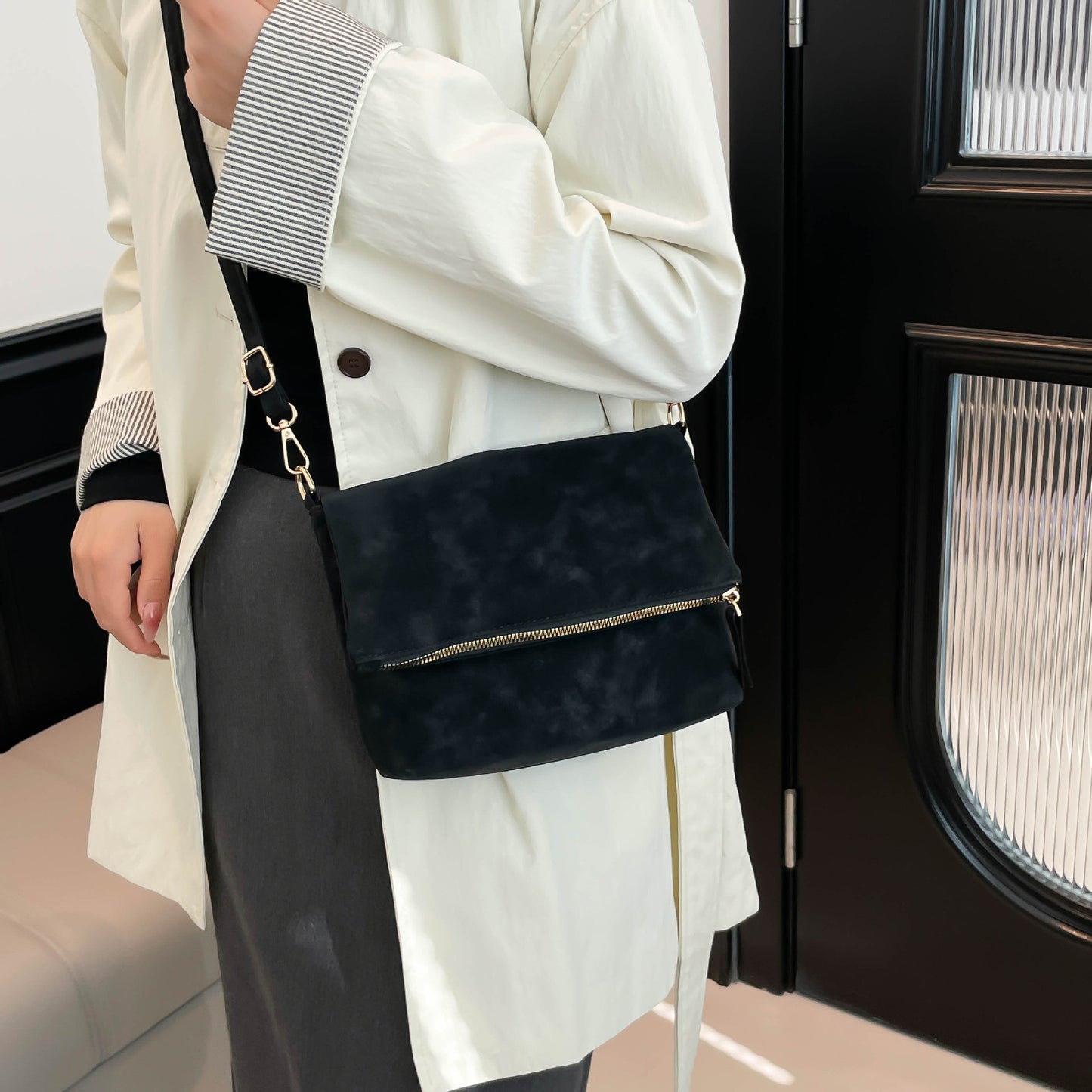 Women’s Square PU Leather Shoulder Bag With Sewing Thread Detail, Single Shoulder Strap, Perfect For Autumn