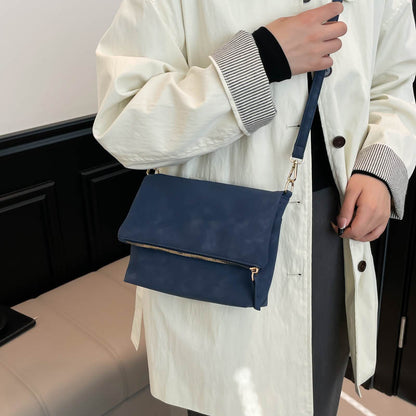 Women’s Square PU Leather Shoulder Bag With Sewing Thread Detail, Single Shoulder Strap, Perfect For Autumn
