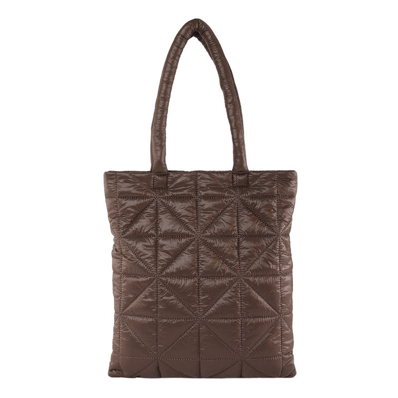 Women’s Plaid Square Polyester Tote Bag With Top Handle, Stylish Underarm Bag For Winter