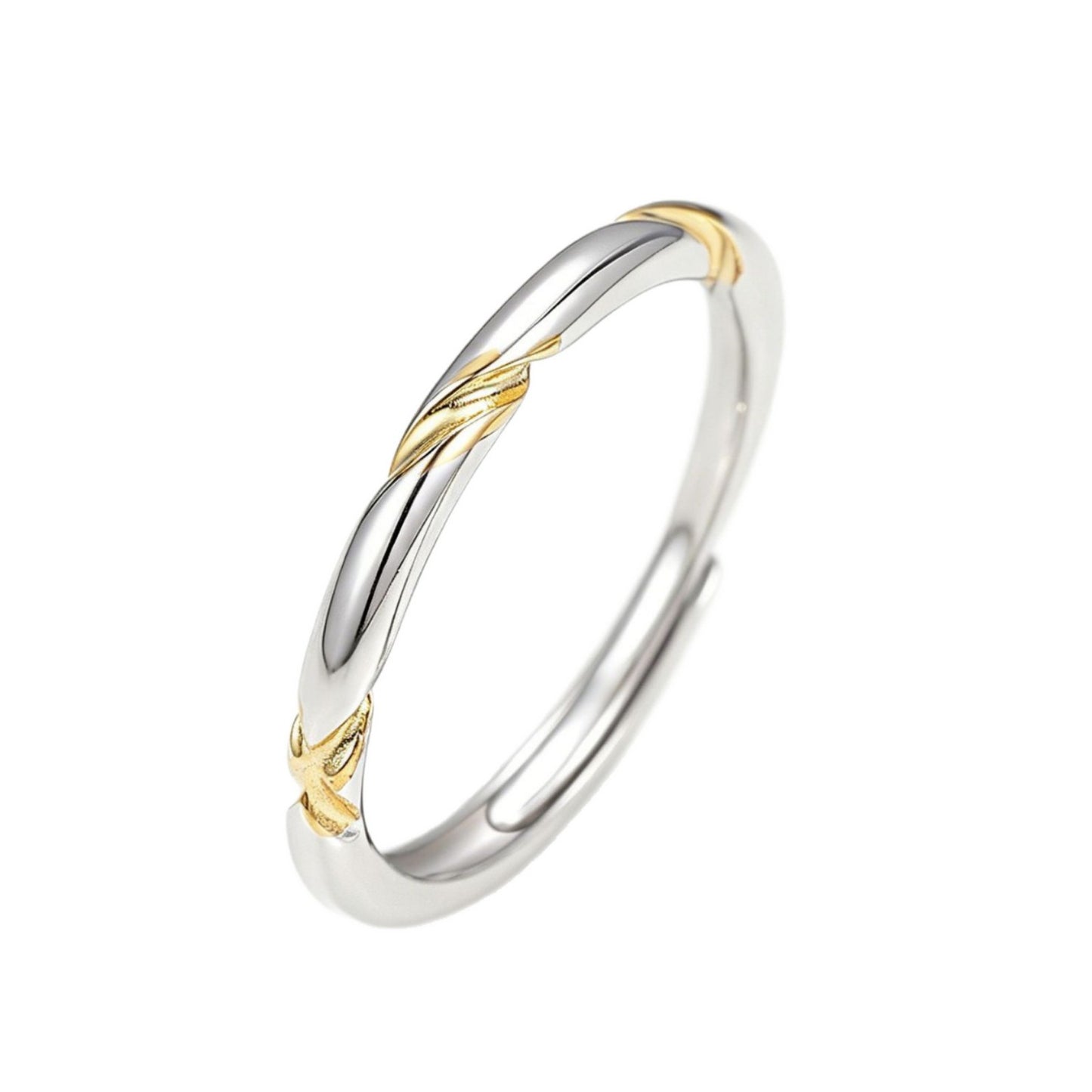 Simple Style 925 Sterling Silver Open Rings For Women With Electroplated Finish, Perfect Valentine's Day Gift