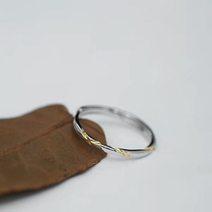 Simple Style 925 Sterling Silver Open Rings For Women With Electroplated Finish, Perfect Valentine's Day Gift