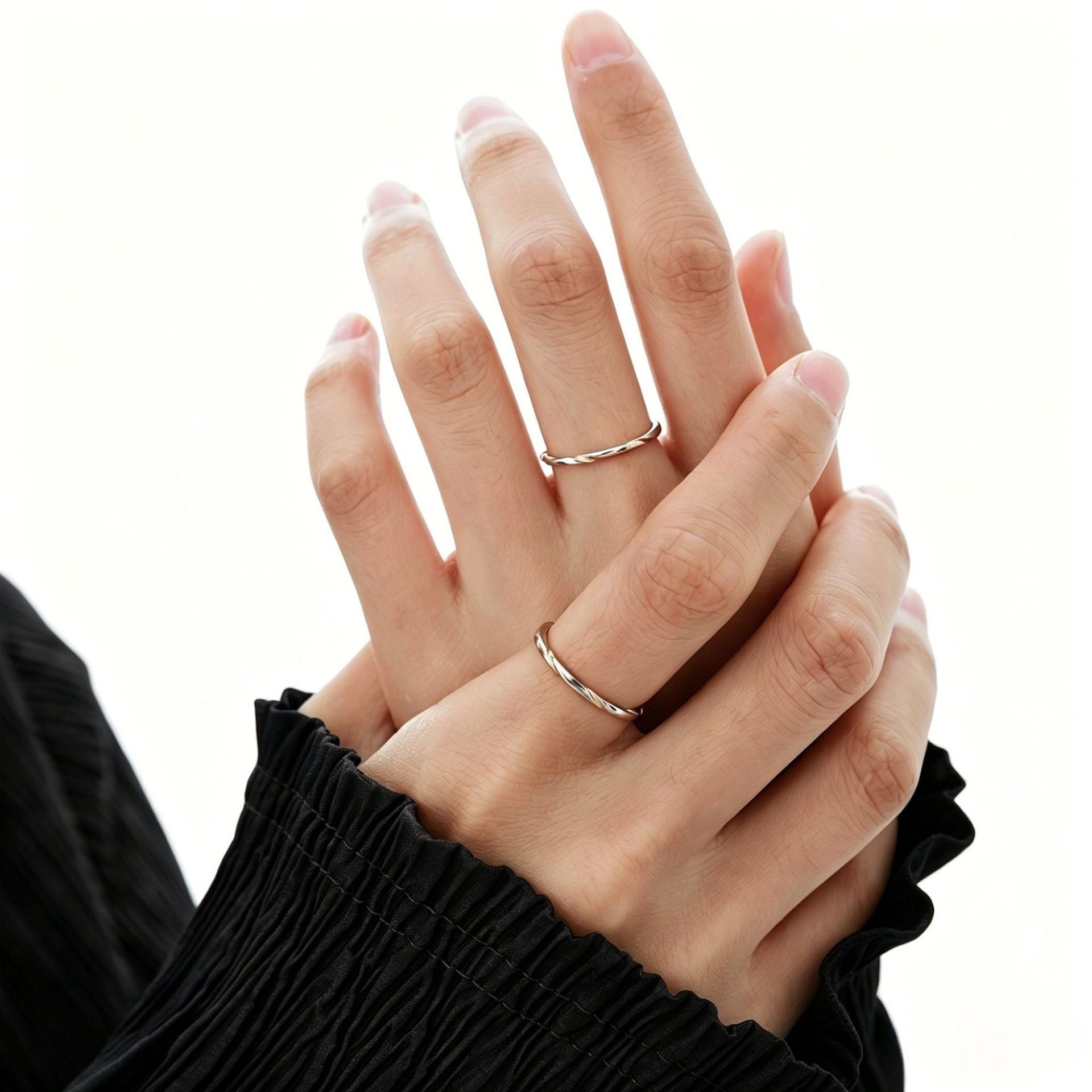 Simple Style 925 Sterling Silver Open Rings For Women With Electroplated Finish, Perfect Valentine's Day Gift