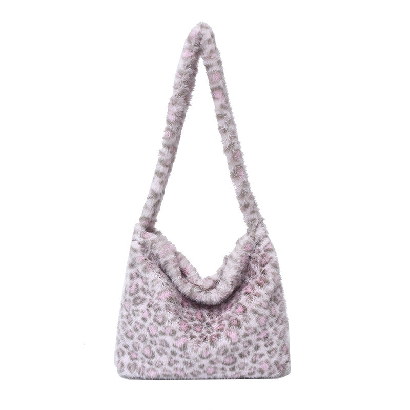 Women’s Tie Dye Square Plush Shoulder Bag With Single Shoulder Strap, Perfect For Winter