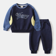 Navy Blue Color Block Suit
