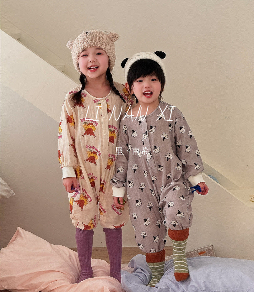 Baby General Dog Cotton Romper With Printing, Inelastic Fabric For Baby 9-12M (80cm)