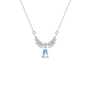 Moonstone Wing Necklace White Gold