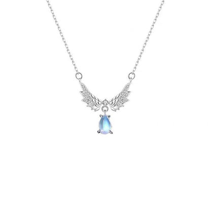 Wings Necklace For Women In S999 Silver Featuring A 925 Sterling Silver Cable Chain In Silver